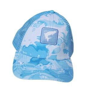 Simms Fishing Products Blue Water Camo Trucker Hat Mesh Snapback Fish Patch